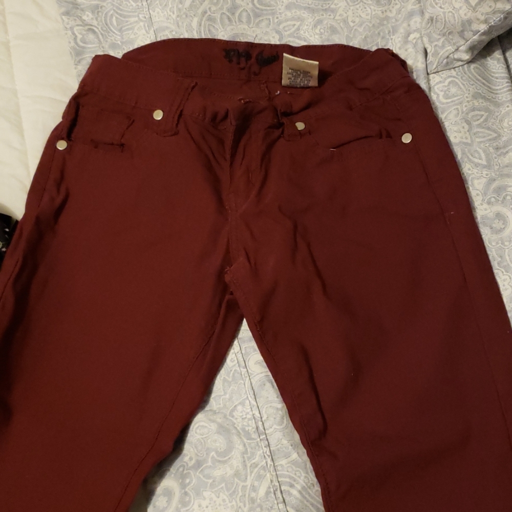 Burgandy skinny jeans